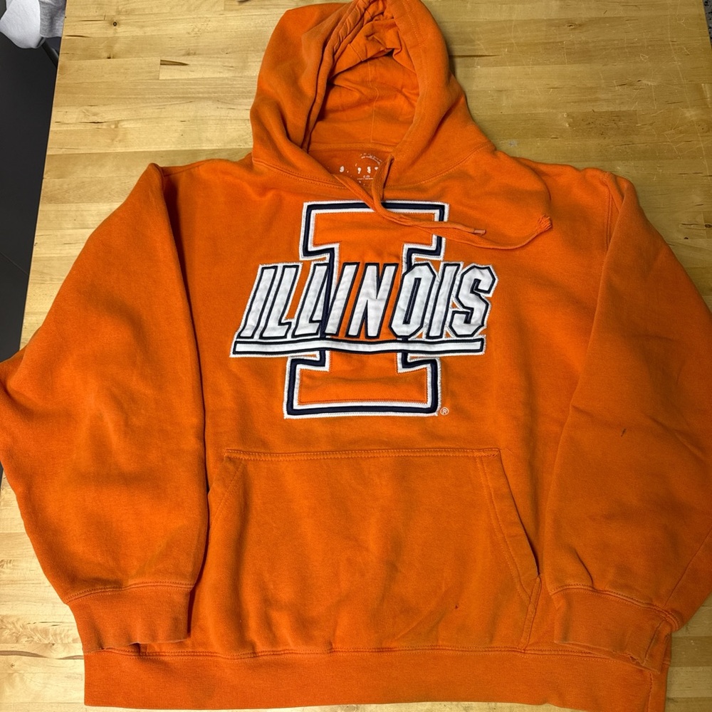 Vintage Bright Orange Illinois Hoodie